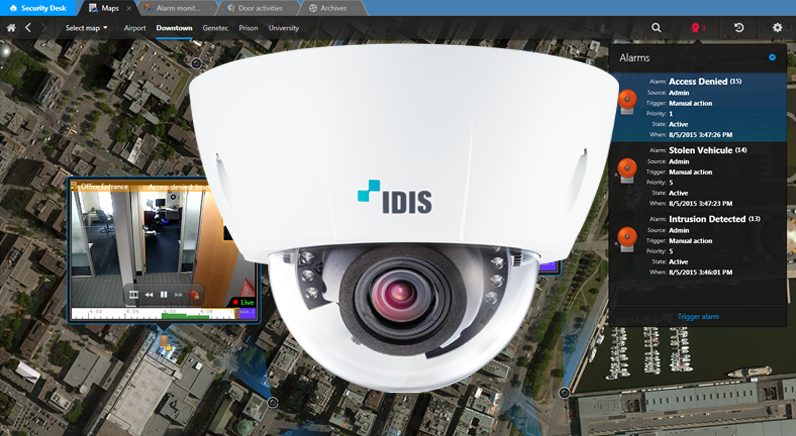 IDIS integrated HD cameras with Genetec VMS Solution