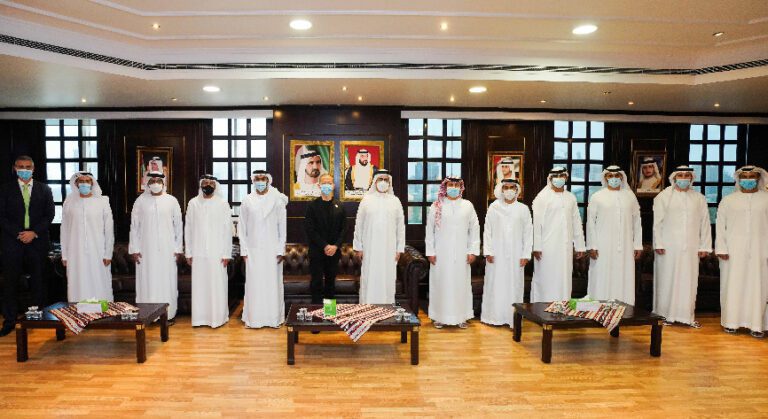 HE Saeed Mohammed Al Tayer, MD & CEO of Dubai Electricity and Water Authority (DEWA), and Peng Xiao, CEO of Group 42 with senior officials from Digital DEWA, Moro Hub, InfraX and DigitalX.